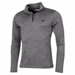 J.Lindeberg Mens Destry Zip Mid Layer Breathable Golf Sweater - M, Dark Grey Melange