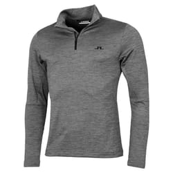 J.Lindeberg Mens Destry Zip Mid Layer Breathable Golf Sweater - M, Dark Grey Melange