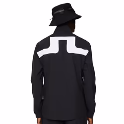 J.Lindeberg Mens Bridge Padded Waterproof Golf Rain Jacket - XXL, Black