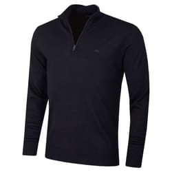 J.Lindeberg Mens Merino Blend Turtleneck 1/2 Zip Golf Sweater - M, Navy