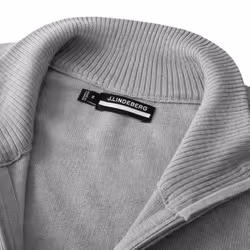 J.Lindeberg Mens Merino Blend Turtleneck 1/2 Zip Golf Sweater - M, Grey Melange