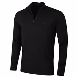 J.Lindeberg Mens Merino Blend Turtleneck 1/2 Zip Golf Sweater - M, Black