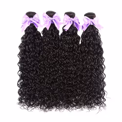 Brazilian Virgin Hair Bundles Water Wave Human Hair Bundles (16 18 20 22) 9A Unprocessed 100% Human Hair Wet and Wavy Hair We ...