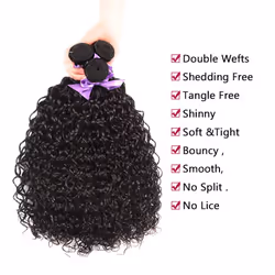 Brazilian Virgin Hair Bundles Water Wave Human Hair Bundles (16 18 20 22) 9A Unprocessed 100% Human Hair Wet and Wavy Hair Weave Bundles Can Be Dyed D