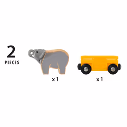 BRIO Elephant & Wagon