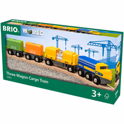 BRIO Three-Wagon Cargo Train, Train, 0.3 yr(s), Plastic, Wood, Multicolour