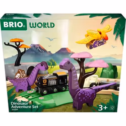 BRIO Dinosaur Adventure Set, Train & track set, 3 yr(s), Wood, Multicolour