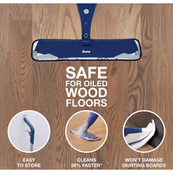 Premium Spray Mop Kit for Oiled Wood Floors, Bona Floor Mops for Cleaning Floors, Incl. 1x Bona Oiled Wood Floor Cleaner Liquid Cartridge 850ml and 2x
