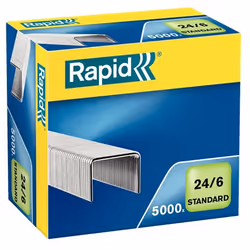Rapid 24859800, Staples pack, 24/6, 6 mm, 5000 staples, Silver, 37 mm