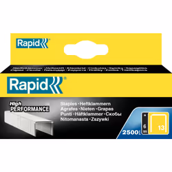 Rapid 11830725, Staples pack, 6 mm, Fixing, Labeling, 2500 staples, Galvanized steel, Silver
