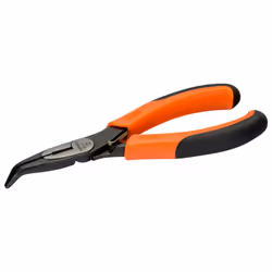 Bahco Snipe nose pliers, bent tip 45°, 1.62 cm, 7.3 cm, 8.5 mm, Steel, Polypropylene (PP), Black, Orange
