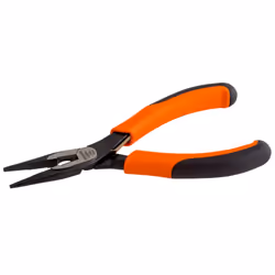 Bahco Snipe nose pliers, long,Hard steel wire, 1.42 cm, 3.3 cm, 7.5 mm, Polypropylene (PP), Steel, Thermoplastic, Black, Oran ...