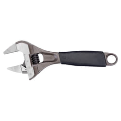 Bahco BAH9031RTUS Ergo Big-Mouth Adjustable Wrench Thin Jaw Wide Mouth with Rubber Handle - 8 Inch - Black Phosphate Finish