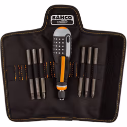 Bahco BE-8571 IRBE-8571 Ergo Screwdriver Set with Interchangeable Blades, Multi-Colour, 5-Piece
