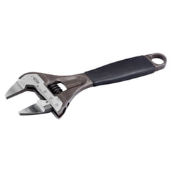 Bahco BAH9029RTUS Ergo Big-Mouth Adjustable Wrench Thin Jaw Wide Mouth with Rubber Handle - 6 Inch - Black Phosphate Finish