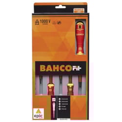 Bahco Fit 5 Pce Pozi Pz & Slot Vde 1000v Insulated Screwdriver Set