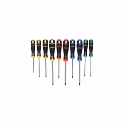 BahcoFit Coloured Handle Screwdriver Set, 10 Piece