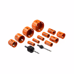 Bahco 3834-PROMO-122 Plumber's Bi-Metal Holesaw Set, 14 Piece