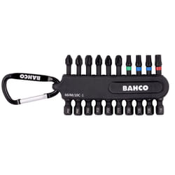 Bahco 10 Pce 1/4" Impact Screwdriver Bit Set Pozi/Phillips/Torx - 50mm
