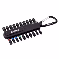 Bahco 10 Pce 1/4" Impact Screwdriver Bit Set Pozi/Phillips/Torx - 50mm