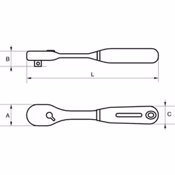Bahco Reversible ratchet, 1/4" , 72 teeth/ 5° - Additional view 8