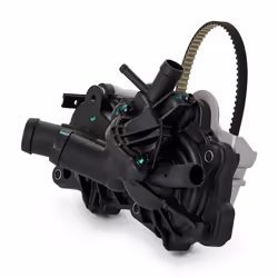 SKF VKPA 81341 Water pump 28 with gaskets/seals with belt, Thermostat fitted in water pump Plastic with housing VOLKSWAGEN: Polo V Hatchback