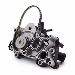 SKF VKPA 81341 Water pump 28 with gaskets/seals with belt, Thermostat fitted in water pump Plastic with housing VOLKSWAGEN: Polo V Hatchback - Additional view 4