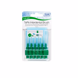 0.8mm Green Tepe Interdental Brushes - 6 Pack 08mm Interdent 5 - tepe 6 interdental brushes pack 08mm green interdentgreen 5