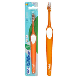 TEPE Supreme Compact Toothbrush  Soft Bristle Toothbrush  Tapered Brush Head for Sensitive Teeth and Gum Care  Adult  1 Pack