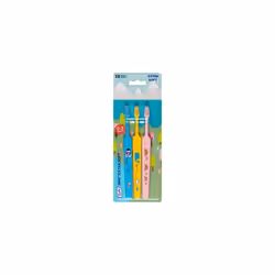Mini Toothbrush, Extra Soft, Assorted Colours, 3pcs, Kids Toothbrush, Extra Soft bristles for Gentle Cleaning, from First Too ...