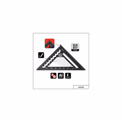 5-in-1 try square 110 mm I Hultafors I Carpenter's square CNC milled from aluminium I Carpenter's square for marking, measuring and drawing I Incl.