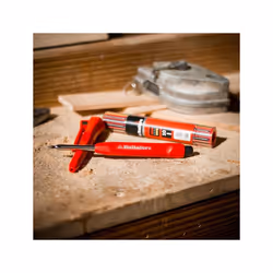 Professional deep hole marker set incl. 10 refills (red, yellow & graphite) & sharpener I I Dry marker & dispenser with non-slip clip I Carpenter's - Additional view 6