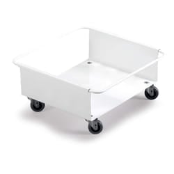 Durable DURABIN Square 90L Robust Steel Wheel Bin Trolley | White