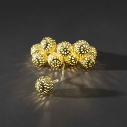 Konstsmide Light set small gold metal balls Light decoration chain 10 bulb(s) LED 0.6 W