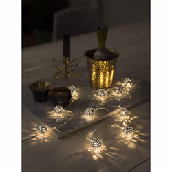 Konstsmide Light set small gold metal balls Light decoration chain 10 bulb(s) LED 0.6 W