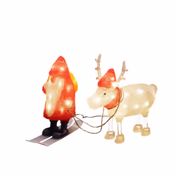 Konstsmide Acrylic Santa&Reindeer, Light decoration figure, Blue, Red, White, Yellow, Plastic, 40 bulb(s), LED, 3.6 W