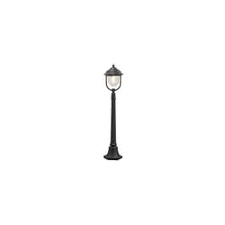 Konstsmide Outdoor Lights/Parma Post Outdoor Light/1 x 75 W E27 Max Bollard/Clear Acrylic Globe/Aluminium/IP43/Outside Light Matt Black