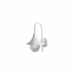 Konstsmide Outdoor Wall Light Mains Powered/Bari Down Traditional Lantern/1 x 60 W E27 Max Lamp/Clear Acrylic Globe/Aluminium ...
