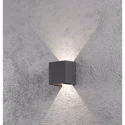 Konstsmide Cremona, Surfaced, Rectangle, 2 bulb(s), Anthracite