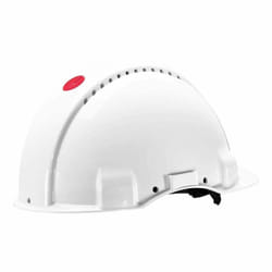 3M Hard Hat, Uvicator, Ratchet, Ventilated, White, G3000NUV-VI