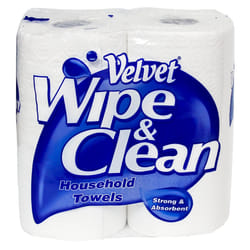 Velvet Wipe & Clean Household Towels 2-Ply Paper Kitchen Cleaning 2 Rolls