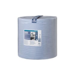 TORK 2 Ply Premium Wiping Paper Plus - Blue - 510m Bumper Roll [130050]