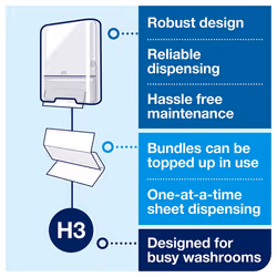 Tork Extra Soft Singlefold Hand Towels 100278 - H3 Premium Folded Paper Towels with High-Absorbency - 2-Ply, White - 15 x 200 Sheets - Additional view 4