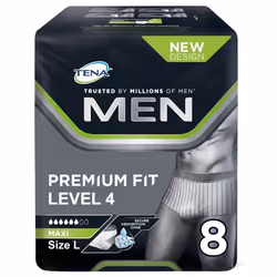 Tena For Men Premium Fit Level 4 Incontinence Maxi Pants - Large Pack of 8