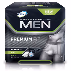 TENA Men Premium Fit Level 4 Pants Medium (1430ml) 10 Pack Incontinence Protection