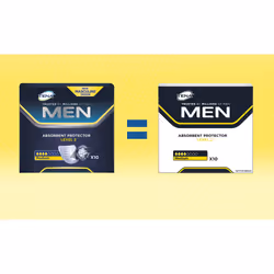 TENA Men Absorbent Protector, Level 2, for Moderate Bladder Weakness, Monthly Pack of 60 Incontinence Pads