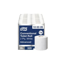 Tork T4 Toilet Paper Roll Advanced 2-Ply White 320 Sheets (Pack of 36)
