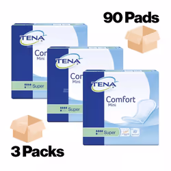 90 TENA Comfort Mini Super - 3 Packs of 30 - Incontinence Pads - 800ml