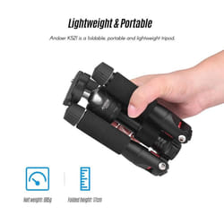 K521 Portable 5-section Extendable Aluminum Alloy Tripod with Mini Ball Head Low Center of