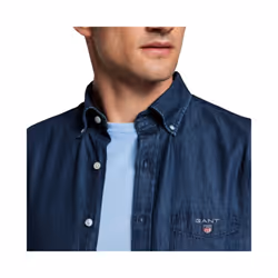 GANT INDIGO Mens Shirts Regular Fit Long Sleeve - S